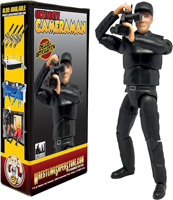 Ultimate TV Camera Man with Deluxe Articulation for Wrestling Figures