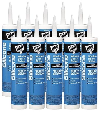 Dap 9.8 oz. Clear Silicone Rubber 100% Window, Door and Siding Sealant Pack of 10