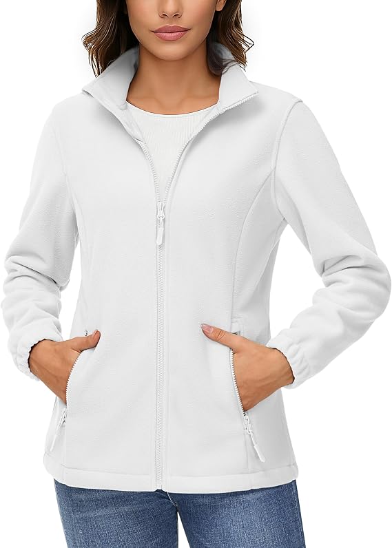 TACVASEN Women's Fleece Jacket Lightweight Soft Full Zip Sweatshirts Casual