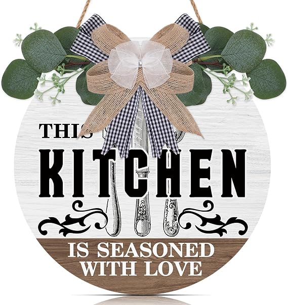 TOARTi Kitchen Wall Art - THIS KITCHEN IS SEASONED WITH LOVE Sign 11.5in