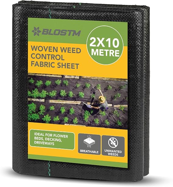 BLOSTM Woven Weed Control Membrane 2m x 10m - Weed Barrier Fabric