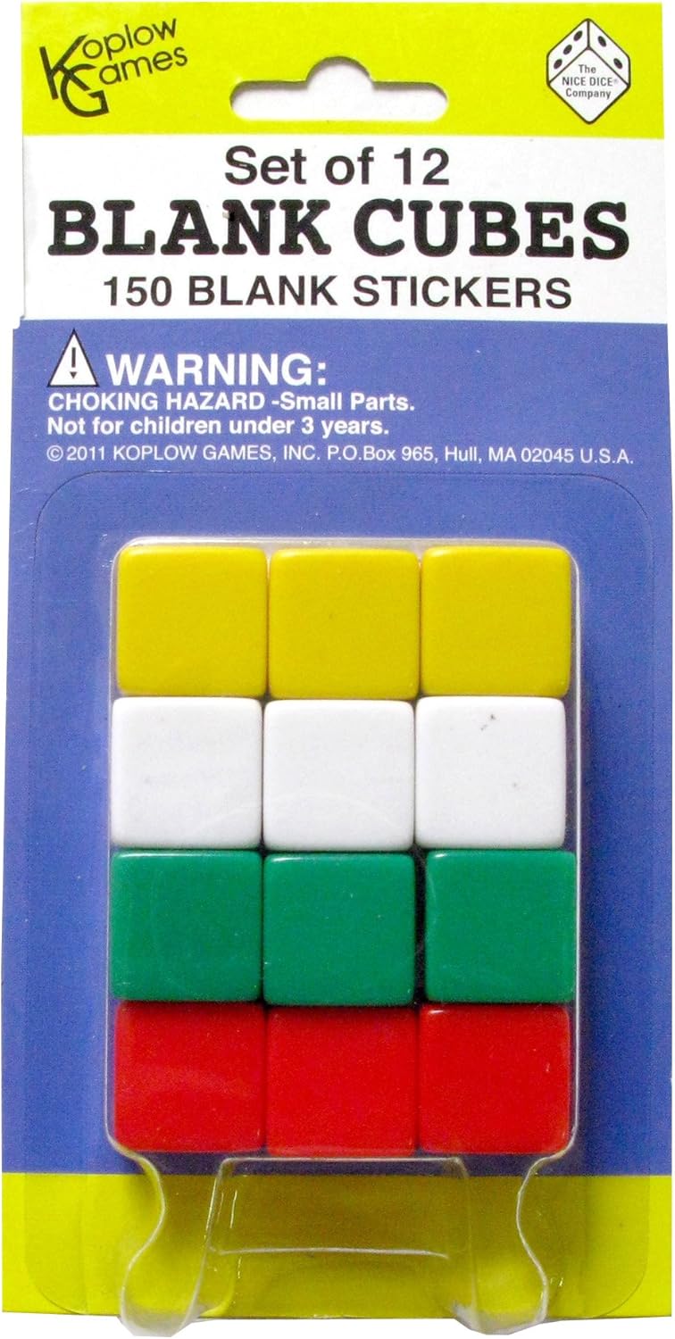 Koplow Games KOP17586 Blank with Stickers Dice Game Set