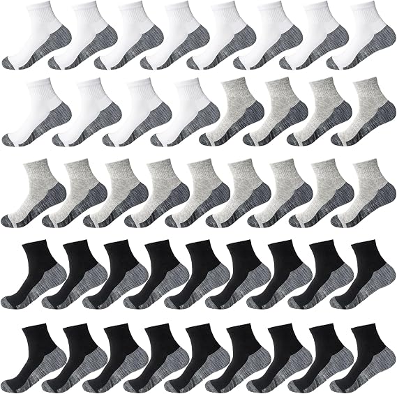 8-20 Pairs Quarter Ankle Socks for Men Athletic Running Cotton Active Socks for Performance Training Sporting