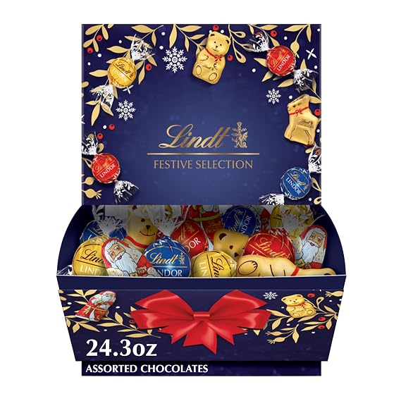 Lindt Festive Selection Assorted Christmas Chocolate Candy, 24.3 oz. Box