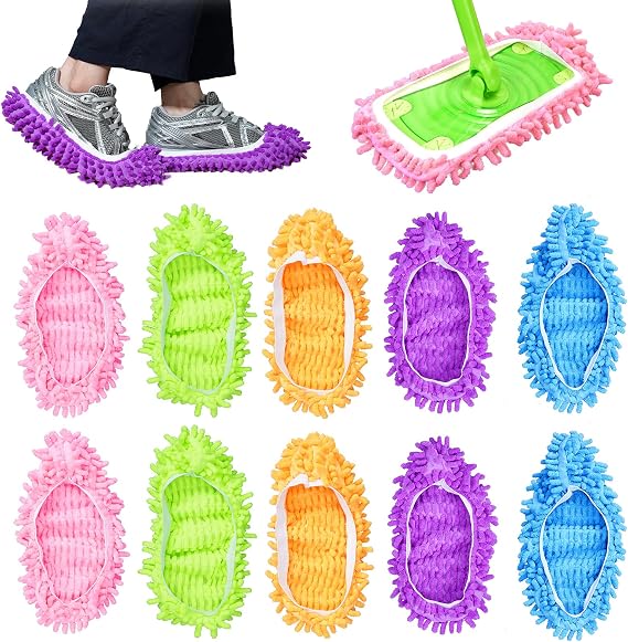 KEEPOW Mop Slippers Shoes Microfiber Floor Cleaning Tool House Mop Socks