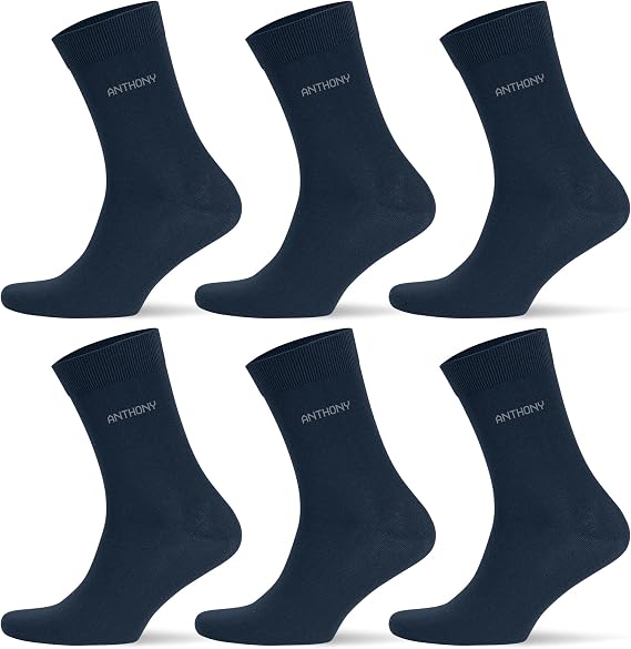 Anthony Jackson 6 Double Box BAMBOO Premium Classic Men's Socks