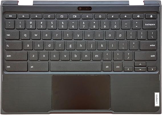 Replacement Laptop Upper Case Palmrest Keyboard Touchpad Assembly Part for Lenovo Chromebook 300E 2th AST 5CB0Z21553 Black
