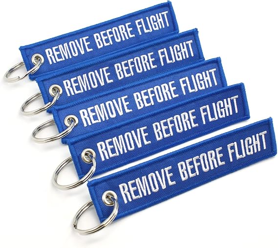 Rotary13B1 Remove Before Flight Keychain - Blue - 5pcs