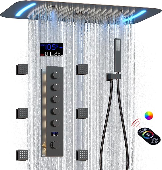 Full Body Shower System with Body Jets Rainfall Shower System