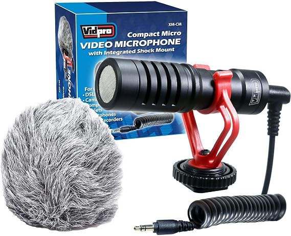 Vidpro XM-cm Compact Micro Video Microphone with Integrated Shock Mount | Integrated Shock Mount