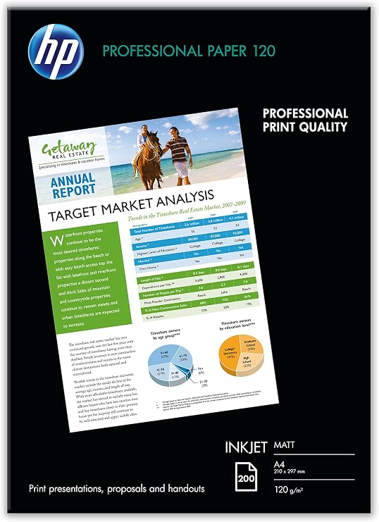 HP Color Laser Matte Brochure Paper, 112 Brightness, 44lb, Letter, 150 Sheets