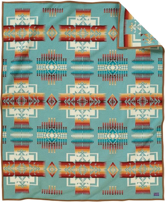Pendleton Chief Joseph Jacquard Wool Throw Blanket, Reversible 64 x 80 Inch