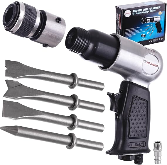 Güde Compressed Air Chisel Hammer with Quick Change Chuck 4x Chisels