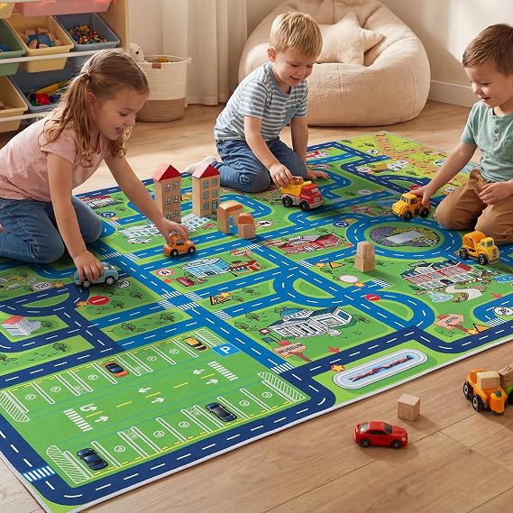 Esup 4'x6' Non-Slip Kids Rugs Safety Carpet Educational Playground Mat | Perfect for Playrooms, Bedrooms, and Nurseries Indoor Outdoor Use, Easy Clean