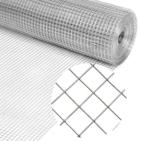 Wire Mesh Aviary Fence 40CMX10M Galvanized Metal Wire Mesh Roll Rodent Proofing Welded Chicken Wire Mesh Fencing Rabbit Animal Enclosure