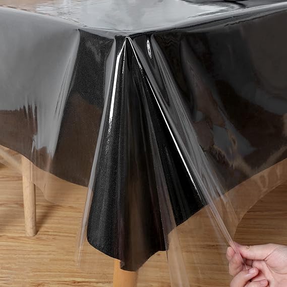 Obstal Clear Plastic Tablecloth 60 x 84 Inch, Vinyl PVC Table Cloth Clear | 100% Waterproof Oil-Proof Spill-Proof, Wipeable Rectangle Tablecloth Protector for Dining Table, Outdoor/Indoor Uses