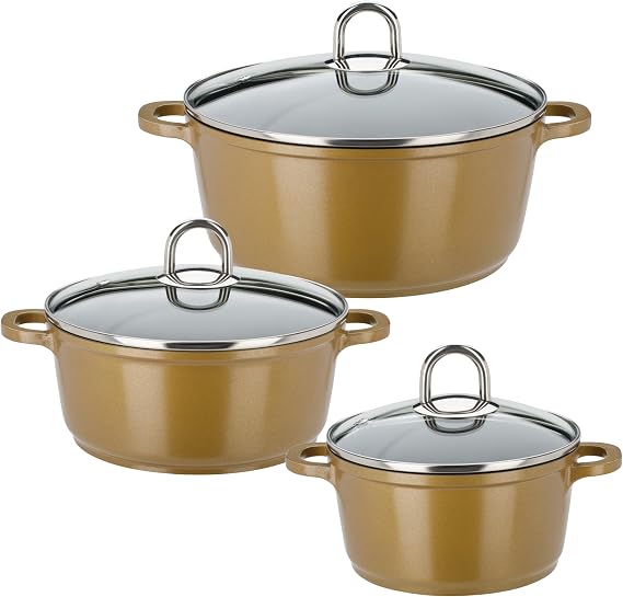 GSW 507004 Gourmet Premium Color Topf-Set 3-teilig Gold Sonstige