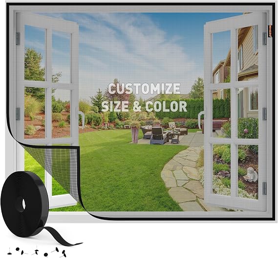 MAGZO Customized Window Screen Width Range Within 30 Inches,Window Screen Netting Fitted to Multiple Windows