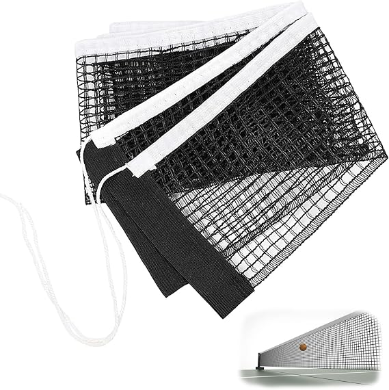 Table Tennis Replacement Net 175cm, Polyester Nylon Folding String | Tension post clamp, indoor outdoor, easy setup, practical material, carry bag, quality accessory duo set kit sport