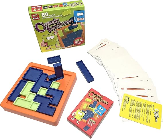 Classic Tangram 3 Difficulty Levels,60 Pattern Puzzles for Age 5 to Adults, Brainstorm Fun Games
