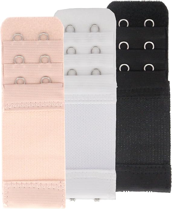 SAMGU Women's Bra Extenders 2 Hook / 3 Hook Comfortable Stretchy Bra Extension Strap