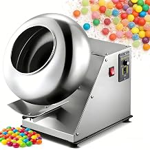 Automatic Sugar Coating Pan Machine, Mini 3-6KG/H Tablet Coater for Chocolate & Candy, Efficient Snack Coating & Drying Equipment, 110V Sugar Ball Panning Machine