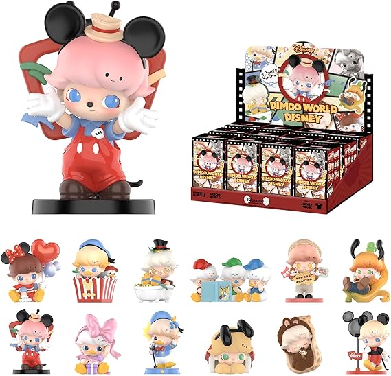POP MART DIMOO World Disney Series Figures, 12PCs Blind Box Figures, Random Design Action Figures Collectible Toys Home Decorations, Whole Set
