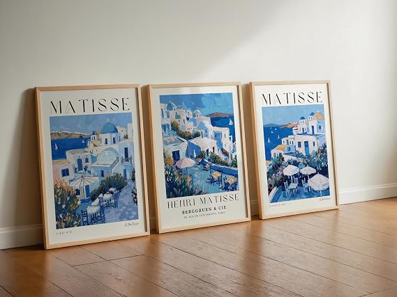 Matisse 3-Piece Frameless Poster, Modern Decorative Frameless Poster, Painting (3Matisse3, 50 x 70)