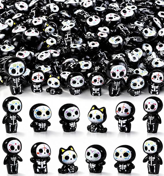 Celltestria 60pcs Halloween Mini Figurines Resin Ghost Toys