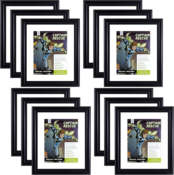 Studio Decor 11" x 13" Black Comic Book Float Frame, 12 Pack
