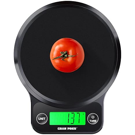 GRAM PRES Food Kitchen Scale Digital Weight Grams And Oz，Professional Digital Kitchen Food Scale 11lb/0.01oz For Weight Loss Dieting Baking Cooking,IPX6 Waterproof,LCD Display