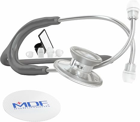 MDF Instruments Acoustica leichtes Zweikopf-Stethoskop mit kostenlose Ersatzteilgarantie - MDF747XP12 grau