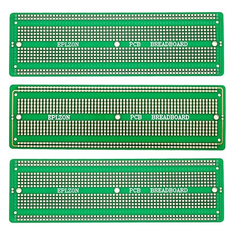 3pcs 6.8"x2.05" Breadboard Solderable Prototype PCB Board Kit for Electronics Projects Compatible for DIY Soldering Circuits Projects Prototype Board,Green