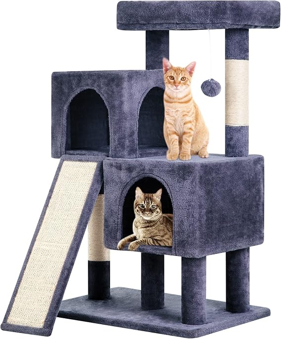 BestPet | 36" Cat Tree Tower | Dark Gray | Sturdy Multi-Level Cat Tree