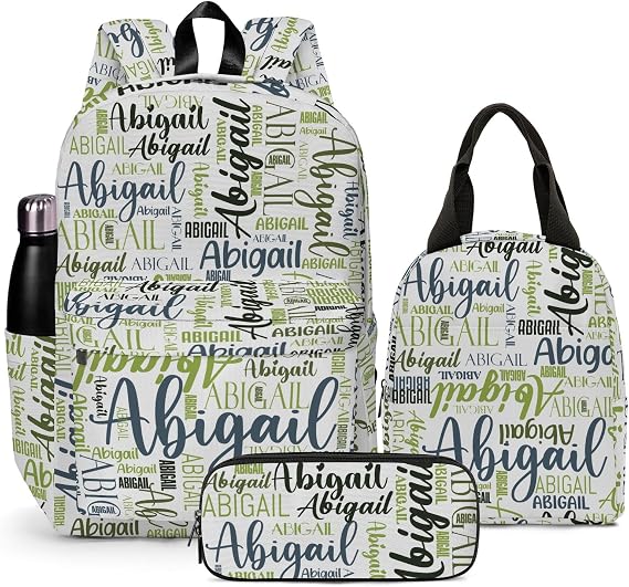 Custom Backpack for Girls Boys, Lightweight Backpack Set with Lunch Bag Pencil Case, Personalized Schoolbag with Name 10-12, Back to School Supply, Optional Reflectives, News - Paper Lake