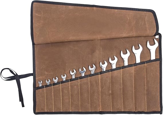 Chisel Roll, 6 Pockets Roll Up Tool Pouch, Waxed Canvas Small Tool Roll