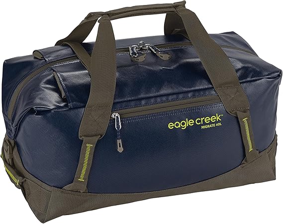 Eagle Creek Migrate 40L Duffel Bag Lightweight, Durable Travel Duffel Weather-Resistant Fabric Comfortable Shoulder Straps - Rush Blue