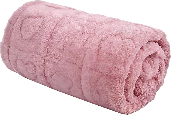 Fleece Baby Blanket Heart Checkered, 30"X40" Super Soft Cozy Warm Sherpa Blanket for Girls Boys, Baby Essentials Newborn (Pink)