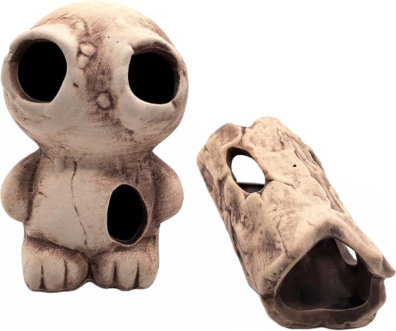 M2cbridge Aquarium Ceramic Cave Rock Betta Fish Hideout Decor Monster Log