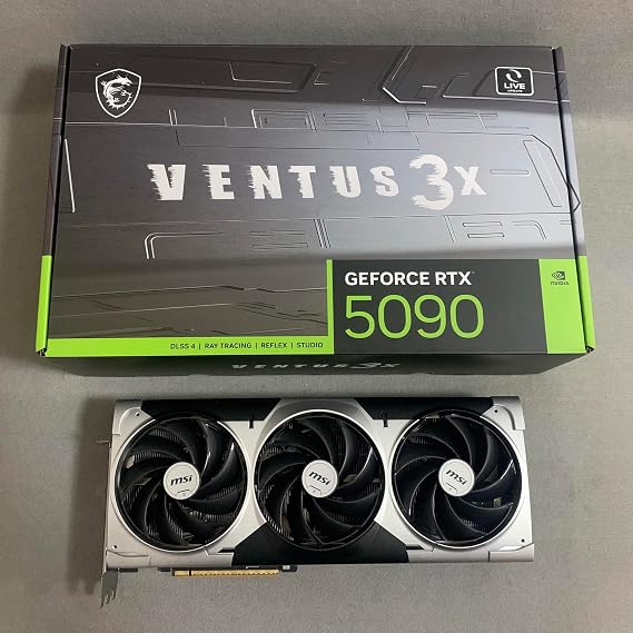 (No GPU) MSI GeForce RTX 5090 Ventus 3X Graphics Card, Only as Decoration or Display, Collectible Model, Card Figure, Decorate Gaming Room or Office, Heatsink Fan Replacement Parts