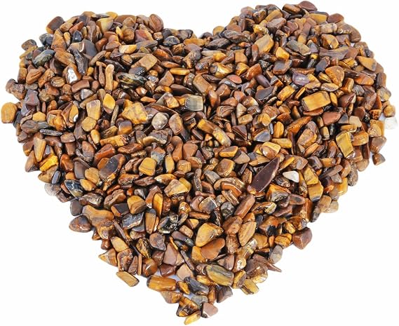 rockcloud 1 lb Tiger's Eye Tumbled Chips Crushed Stone Healing Reiki Crystal Jewelry Making Home Decoration