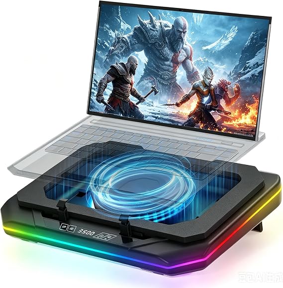 Cooling Pad for Msi Stealth Series Laptop Stealth 16 Studio Gaming Laptop Cooler with Powerful Turbo Cooling Fan Can Fast Cooling CPU+GPU 40C,Variable Speed,6 RGB Light 3 USB-A