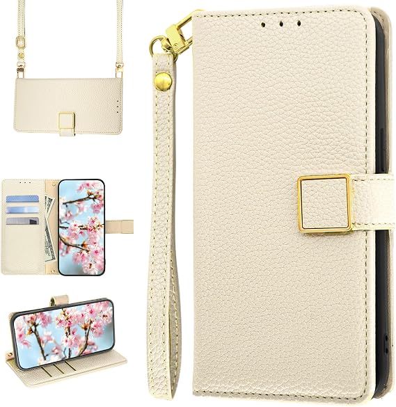 Xperia 1 VIII Case Notebook Type Xperia 1 viii Smartphone Case Shoulder Cover for SO-51G SOG17 XQ-GE44 Cover Wallet Type Card Storage 6.5 Inch Compatible Sony Xperia 1 VIII Case Notebook Type