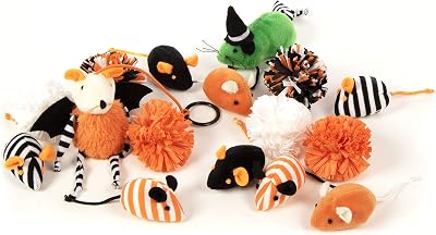 SmartyKat 16 Set Bundle Spooky Treasures Halloween Variety Pack Catnip Cat Toys - Multi Color, Set of 16