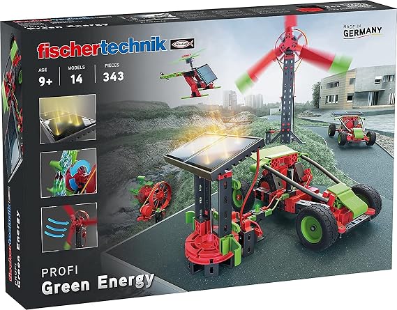 fischertechnik Green Energy Construction Kit, Multicolor with Hands On STEM Learning and Interactive Fun with 343 Parts- The Options are Endless