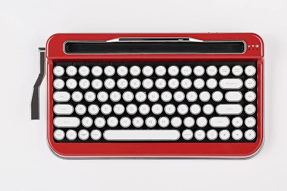 Ajax Retro Typewriter-Style Keyboard PENNA RED