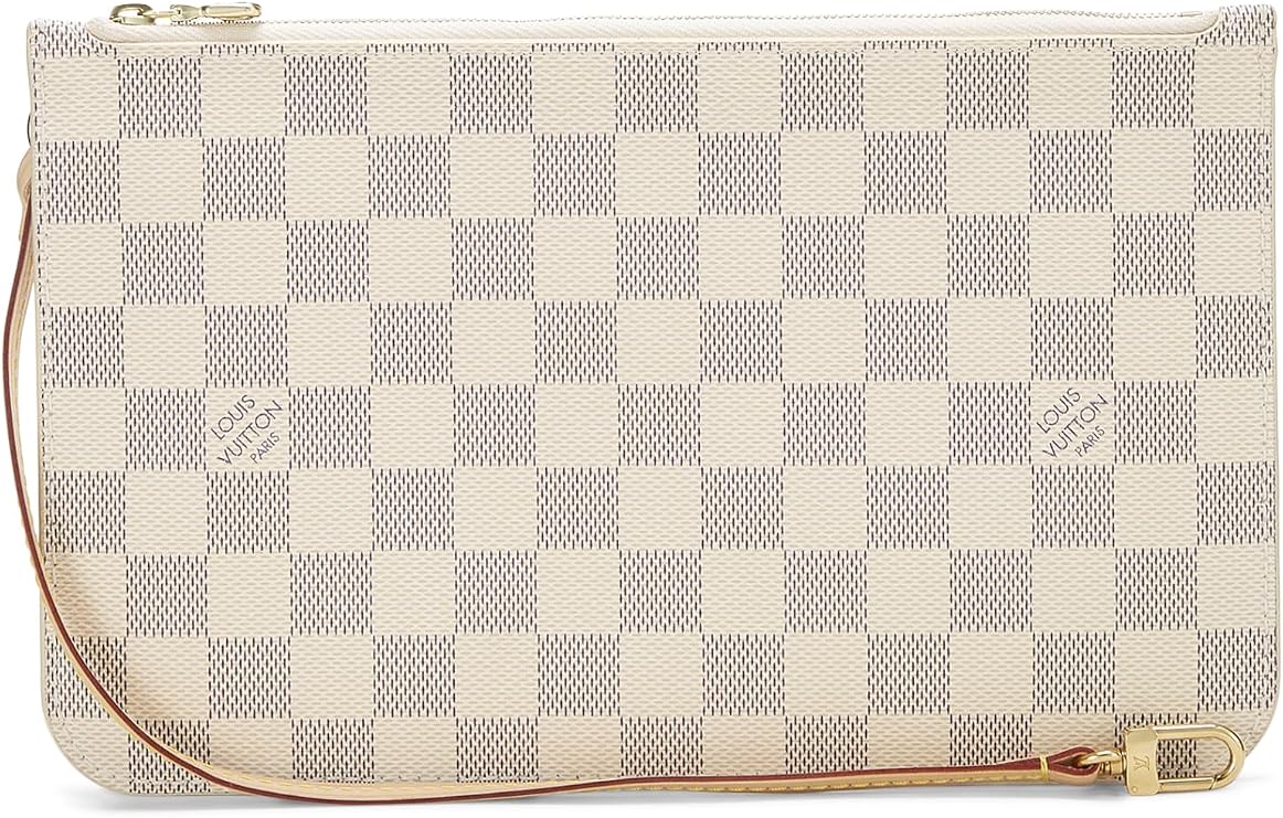 Pre-loved Damier Azur Neverfull Pouch, White
