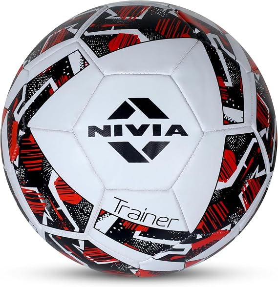 NIVIA Trainer Football, Rubberized Stitched Football,32 Panel,Suitable for Hard Ground Without Grass,Training Football,for Men,Women,Size - 4 (Multicolor)