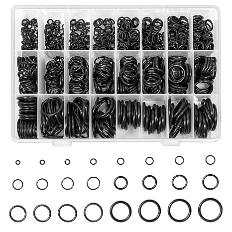 740PCS Rubber O Rings Assorted Kit, 24 Sizes O-Ring Gaskets for DIY & Plumbing Repairs, Rubber Washers, Sealing Gasket Washer Sets for Plumbing, Tap Washers, Auto Repair, Seal Rings, Black