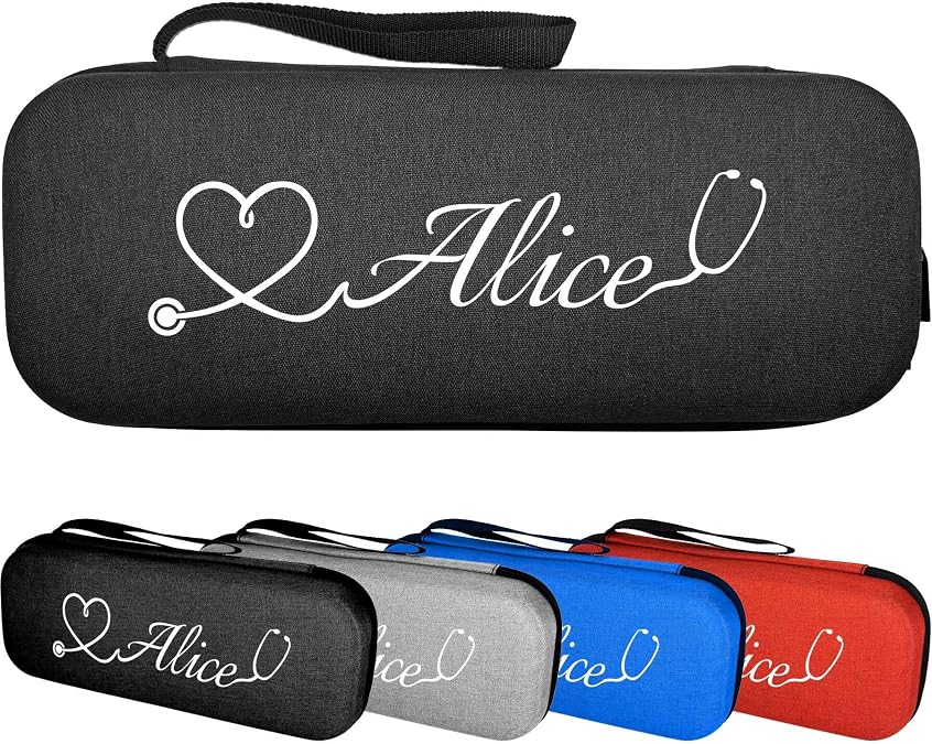 STARFLOW - Personalized Stethoscope Case for nurses - Custom Name, Initials - Hard Shell and Mesh Pockets